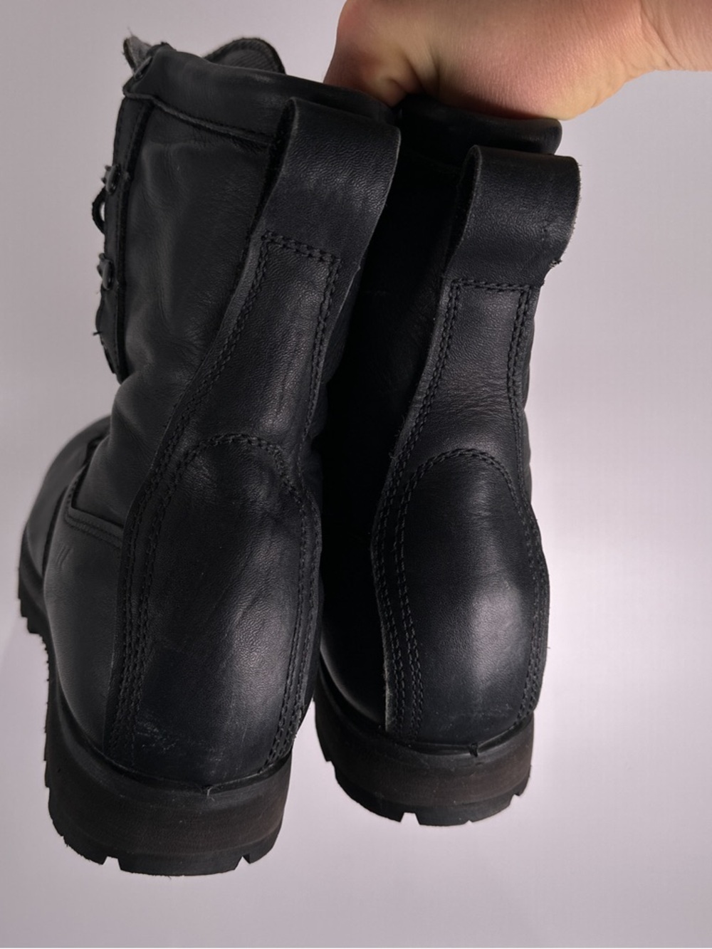 Belleville Mens 10.5 Black Leather GoreTex Zip Distressed Grunge Combat Boots - Picture 5 of 12